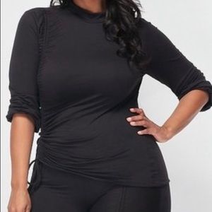 2 Piece Ruching L/Sleeve Top and Pant Set